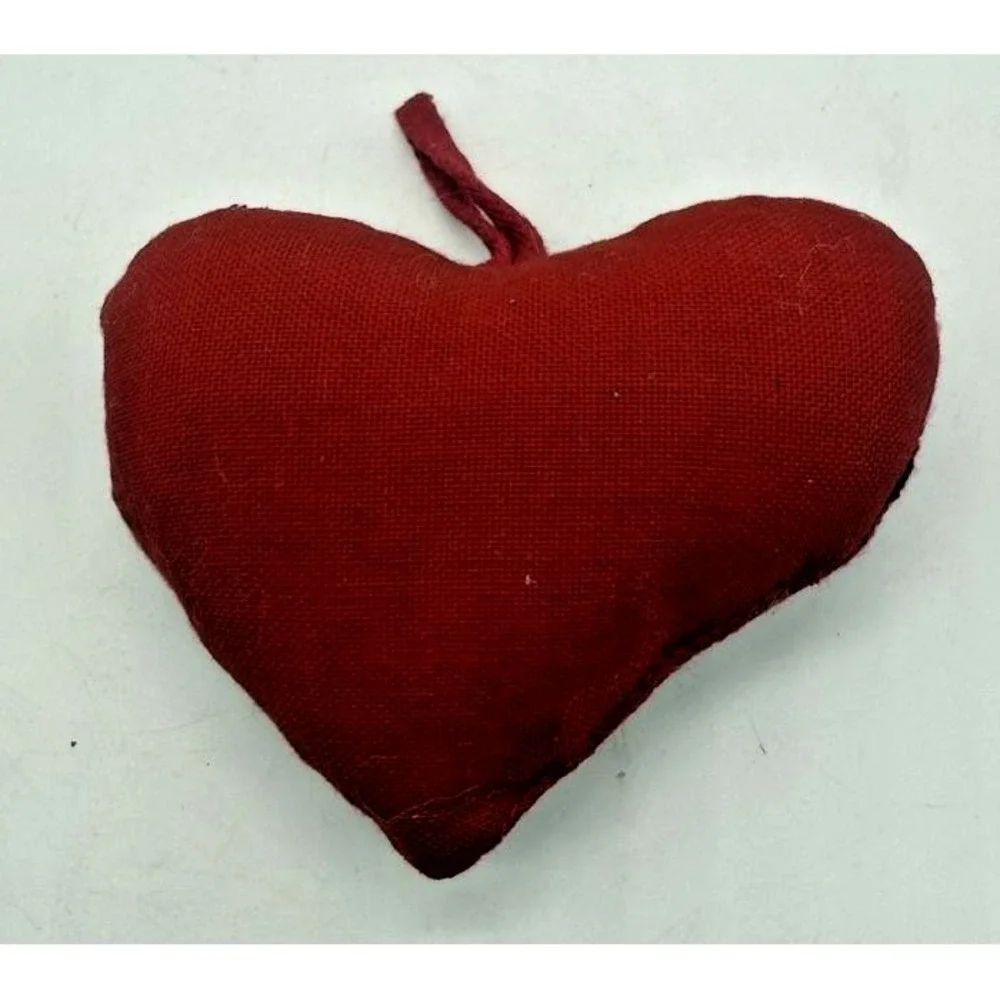 Heart Shaped Tapestry Ornament Austrian Fold Art Needlepoint Gold Stuffed‎